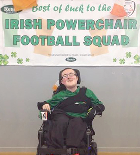 Marc playing Powerchair	Football for Ireland U18